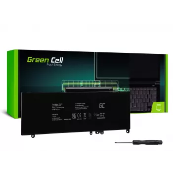 Baterija Green Cell DE102V3, skirta DELL Latitude E5250 E5450 E5550, 7,6 V 6200 mAh LiPo, juoda