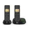 Belaidis analoginis/DECT telefonas Gigaset PURE 100A Duo – 2 rageliai, garsiakalbis, skambučio numerio rodymas, 1,5 colio ekranas, juodas