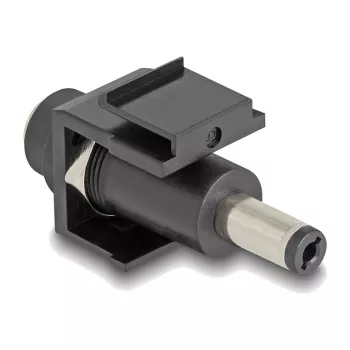 DeLOCK Keystone modulis DC 5.5 x 2.5 mm moteriškas į DC 5.5 x 2.1 mm vyriškas juodas