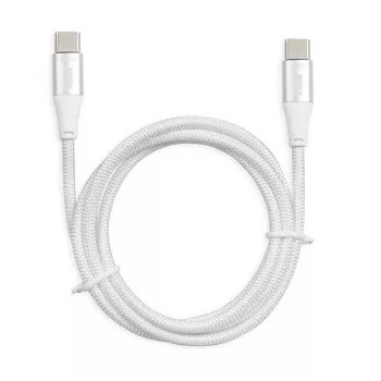 USB-C į USB-C laidas IBOX IKUTC2W 2 m, USB 2.0, 3 A, baltas, tekstilinis pynimas