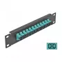 Skaidulinės optikos skydelis DeLOCK 10 col. 12 prievadų SC Simplex aqua 1U juodas