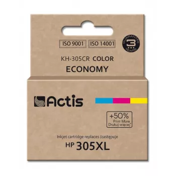 Kasetė ACTIS KH-305CR suderinama su HP 305XL – spalvota (Cyan, Magenta, Geltona), dažų pagrindu 18 ml, standartinės išeigos, vienetinis paketas