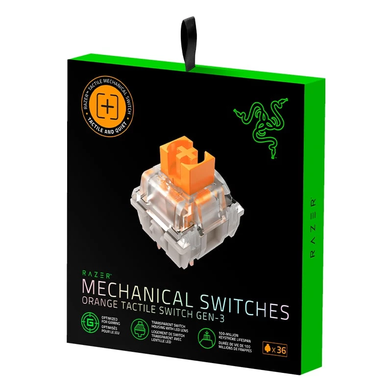 Razer RC21-02040300-R3M1 Oranžiniai permatomi jungikliai 36 vnt.