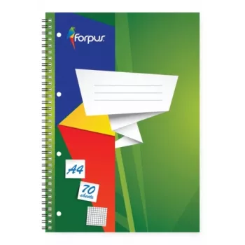 Sąsiuvinis su spirale Forpus, A4/70, languotas, minkšti viršeliai 0722-003