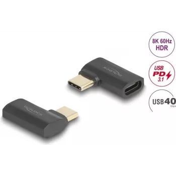 USB adapter DeLOCK 60245 40 Gbps USB Type-C PD 3.1 240 W kampuotas
