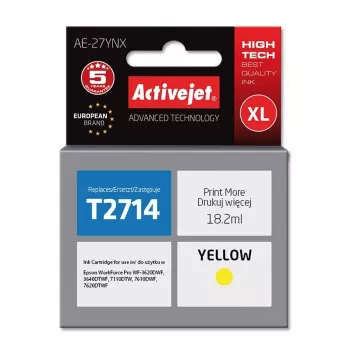 Aktyvus rašalo kasetė ActiveJet AE-27YNX (Geltona, didelės talpos XL, 18,2 ml), skirta Epson spausdintuvams