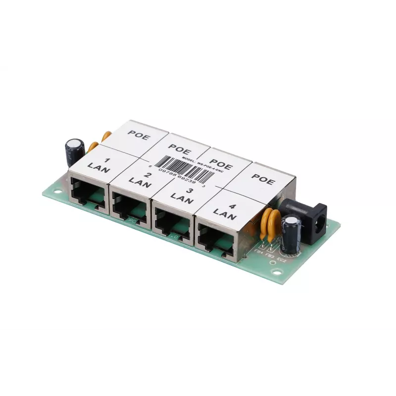 Extralink 4 prievadų PoE injektorius 4x 100Mb/s RJ45, Fast Ethernet, 48 V, be korpuso