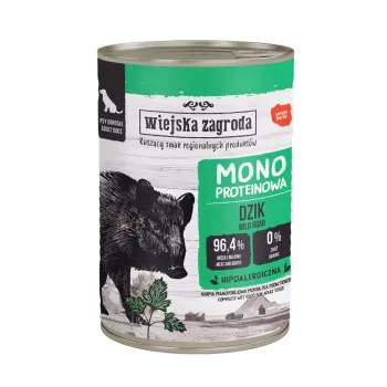 WIEJSKA ZAGRODA Monoprotein Šerniena – šlapi šunų ėdalas – 400g