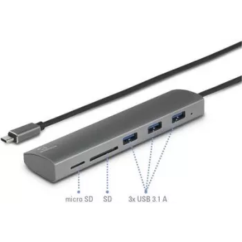 Renkforce RF-3374948 sąsajų šakotuvas USB 2.0 Type-C 5000 Mbit/s sidabrinis (RF-3374948)