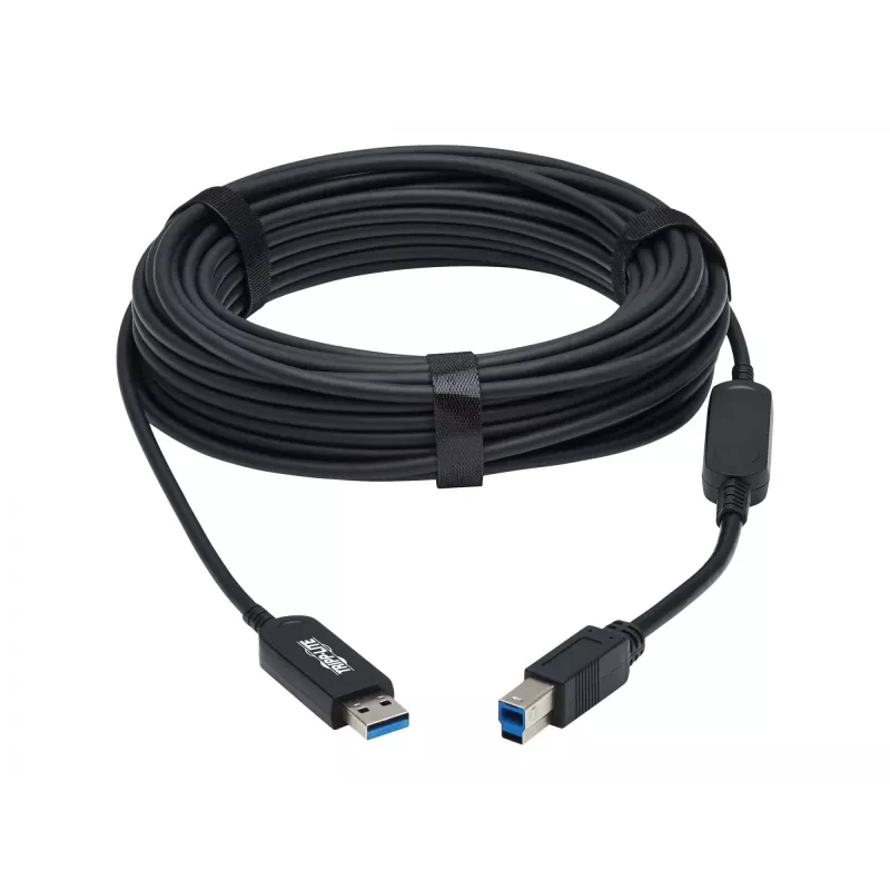 Eaton Tripp Lite Series USB 3.2 Gen 1 Plenum-Rated Fiber Active Optical Cable (AOC) - A/B M/M, Juoda, 20m - USB laidas - USB A tipas (vyriškas) į USB B tipą (vyriškas) - USB 3.2 Gen 1 - 20,0 m - P