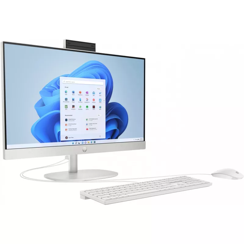 HP 24-cr0009ng AMD Ryzen™ 3 7320U 60,5 cm (23,8 inch) Viskas viename kompiuteris, 1920 x 1080 pikselių, 8 GB LPDDR5-SDRAM, 512 GB SSD, Windows 11 Home, Wi-Fi 6 (802.11ax), Baltas (A04VWEA#ABD)