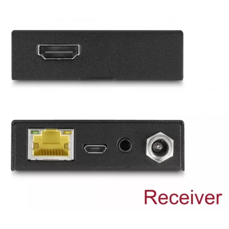 AV siųstuvas ir imtuvas DELOCK 65955 – HDMI signalo perdavimas per Cat6/Cat6a, iki 3840×2160, laidinis, Micro-USB B maitinimas
