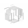 Lanberg sieninis montažinis stovo spintos korpusas 19'' 12U 600x600mm pilkas (stiklinės durys)