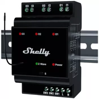 Išmanioji relė Shelly Wave PRO 3 juoda