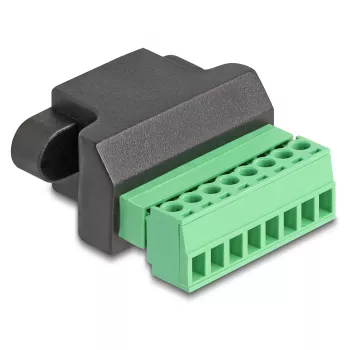 DeLOCK RJ45 kištukas į gnybtų bloką 2 kontaktų 66589 Juoda Žalia