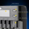 Įkroviklis everActive UC-800 AC 12V 3A – LiFePO4/LiPo/NiMH, AA/AAA/9V, iki 10 baterijų, 12 V įėjimas, ekranas, juodas