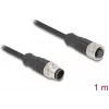 Delock M12 laidas A-koduotas 8 kontaktų kištukas į lizdą PVC 1 m (80803)