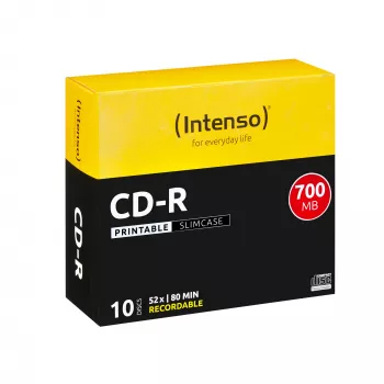 CD-R Intenso 1801622 700 MB 52x spausdinami 10 vnt. plonas dėklas