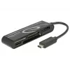 DeLOCK USB 2.0 kortelių skaitytuvas USB Type-C vyriškas 5 lizdai – Kortelių skaitytuvas – Visų formatų – USB-C (91739)