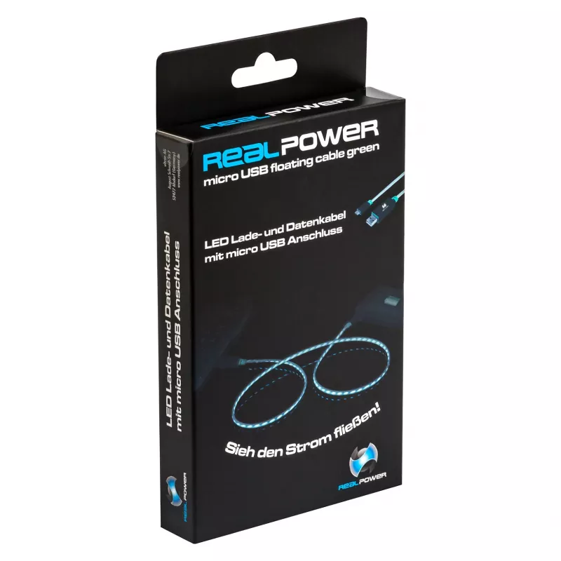 USB kabelis RealPower A / Micro-USB B 0,75 m