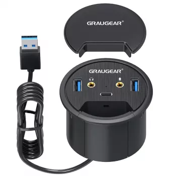 USB šakotuvas GRAUGEAR G-THUB-AU-60 USB 3.2 Gen 1 Type-A juodas
