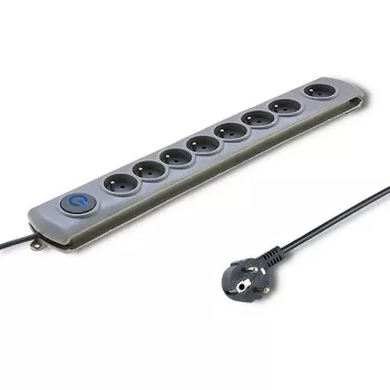Qoltec 50168 apsauginis filtras su 8 lizdais, 3 m, pilkas