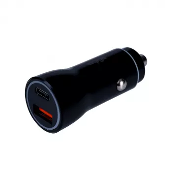Automobilinis įkroviklis Akyga AK-CH-16 36W USB-A + USB-C PD Quick Charge 3.0 12/24V juodas