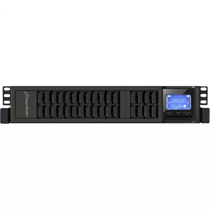 PowerWalker VFI 2000CRM LCD nepertraukiamo maitinimo šaltinis (UPS) 2 kVA / 1600 W, 4 lizdai, dvigubos konversijos (Online)