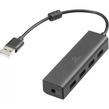 Renkforce RF-6382720 USB-Hub 4 prievadai USB-A USB 2.0 480 MBit/s Juodas RF-USBH-110 (RF-6382720)