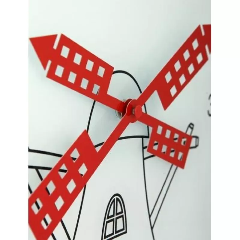 NeXtime klok 8807 Windmil, Ø30 cm, sieninis, baltas/juodas/raudonas