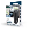 Automobilinis maitinimo adapteris Gembird TA-UC-C2PD40-CAR-01 (40W, 2xUSB-C PD) juodas