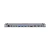 Unitek D1106AGY01 USB-C triguba 4K dokų stotis su KVM, 3x USB-A, 5x USB-C, HDMI×2, DP×1, RJ-45, SD kortelių skaitytuvas, 3840×2160@60Hz, aliuminis
