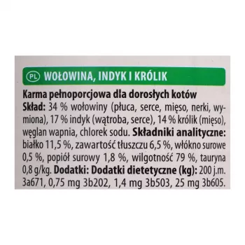 ANIMONDA Carny Adult jautiena, kalakutiena, triušis – šlapias kačių ėdalas – 400g