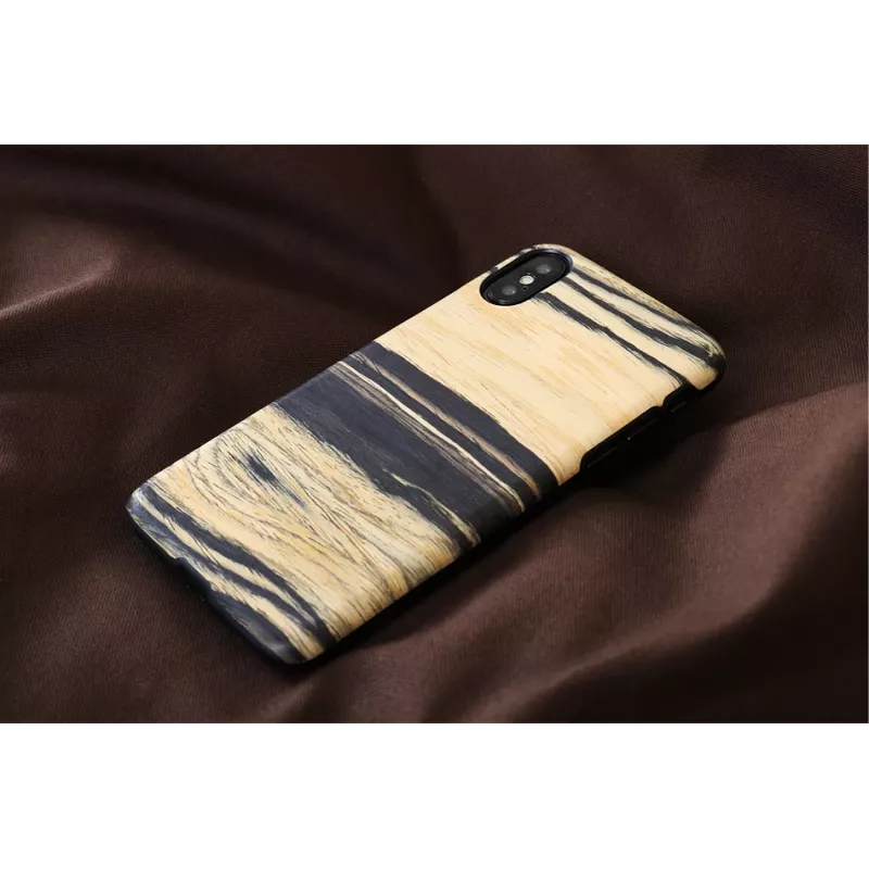 Dėklas išmaniesiems telefonams man and wood, skirtas iPhone X/XS – baltas juodmedis su juodais akcentais