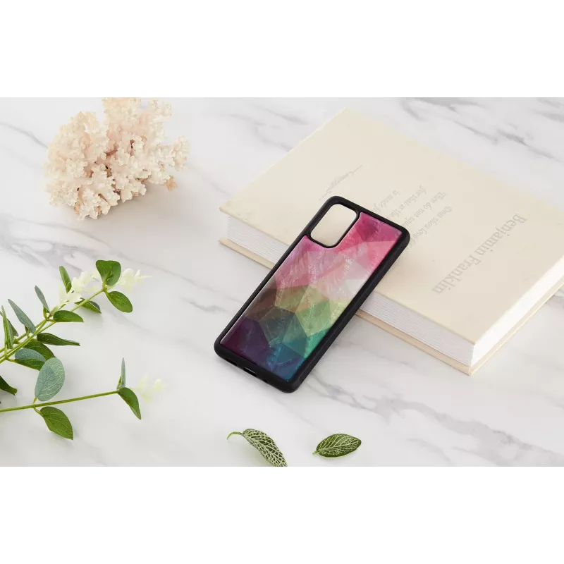 Dėklas iKins Samsung Galaxy S20+ — vandens gėlių raštas, juodas