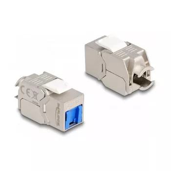 DeLOCK Keystone modulis RJ45 kištukas į LSA Cat.6A be įrankių su mėlynu dulkių dangteliu
