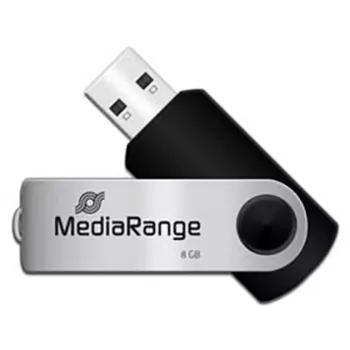 MediaRange MR908NTRL USB atmintukas 8 GB USB Type-A 2.0 Juodas - Sidabrinis (MR908NTRL)