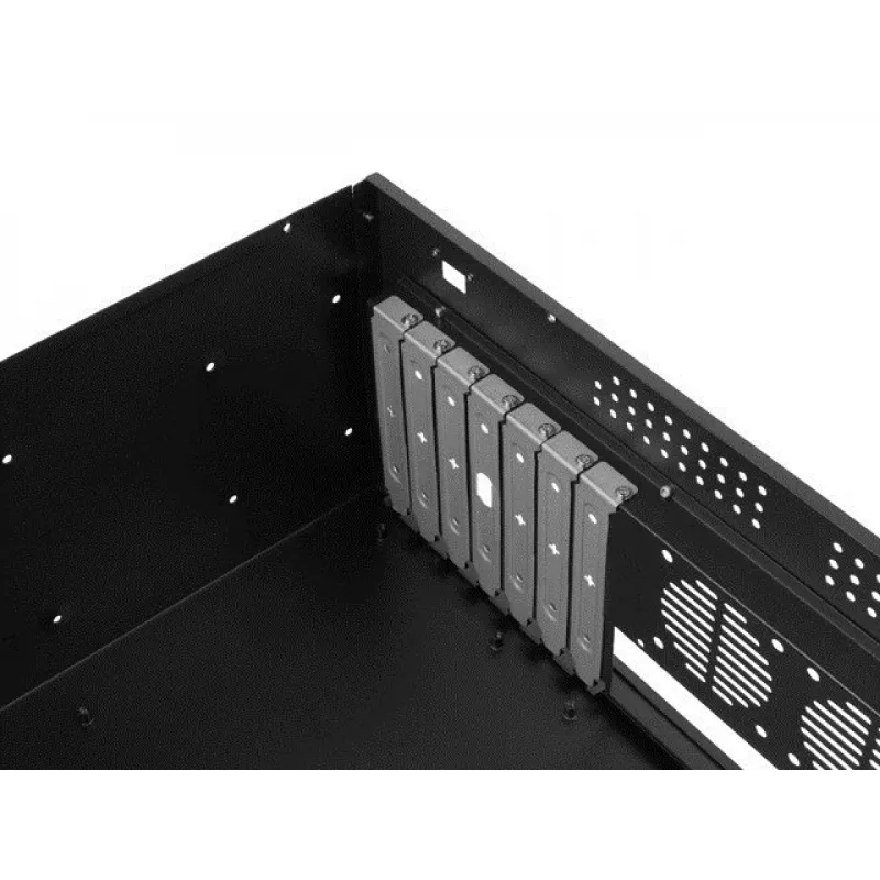 Rack korpusas LANBERG SC01-3504-10B, 1x 3,5 colio + 1x 2,5 colio lizdai, 7 plėtros lizdai, 2x 120mm priekiniai ventiliatoriai, USB 2.0
