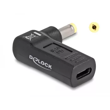 Adapteris DeLOCK USB Type-C moteriškas į HP 4,8 x 1,7 mm vyriškas 90° kampu