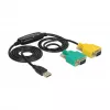 Serijinis kabelis DeLOCK 63466 USB Type-A DB-9 1,5 m juoda/žalia/geltona
