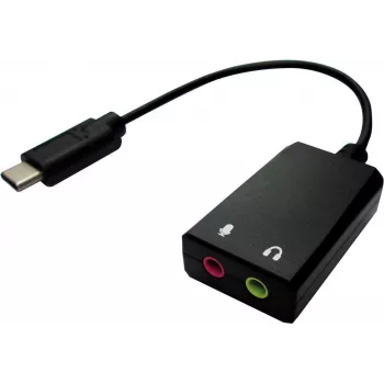 Laido adapteris USB Type C į 2 x 3,5 mm juodas (12.99.3213)