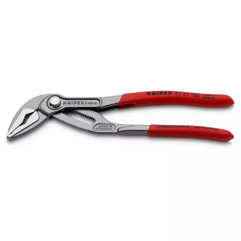 Vandentiekio replės Knipex Cobra ES 87 51 180 SB – reguliuojamas žiaunų plotis 0–45 mm