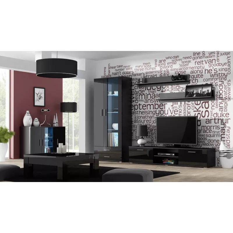 Sideboard Cama SOHO S7 120 cm Juodas blizgus