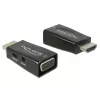 Kabelio keitiklis DeLOCK 65901 HDMI A į VGA ir 3.5 mm garsas, juodas