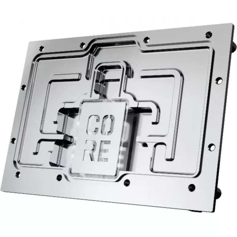Aušinimo blokas Alphacool Core RX 9070 XT Mercury Transparent Chrome su galine plokšte