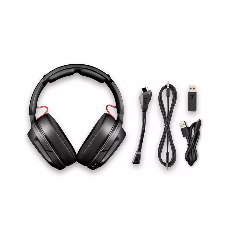 Teufel CAGE PRO belaidės ausinės su galvos juosta, žaidimams, USB Type-C, Bluetooth, juodos