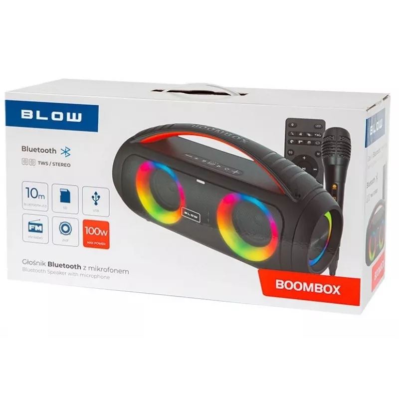 Nešiojamas garsiakalbis BOOMBOX Bluetooth, 30-356#, BLOW, Juodas