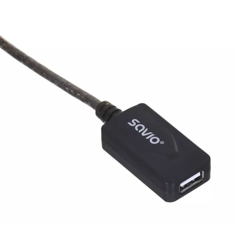 Aktyvus USB ilgintuvas SAVIO CL-130 10 m USB 2.0 A kištukas–lizdas, 5 V, juodas