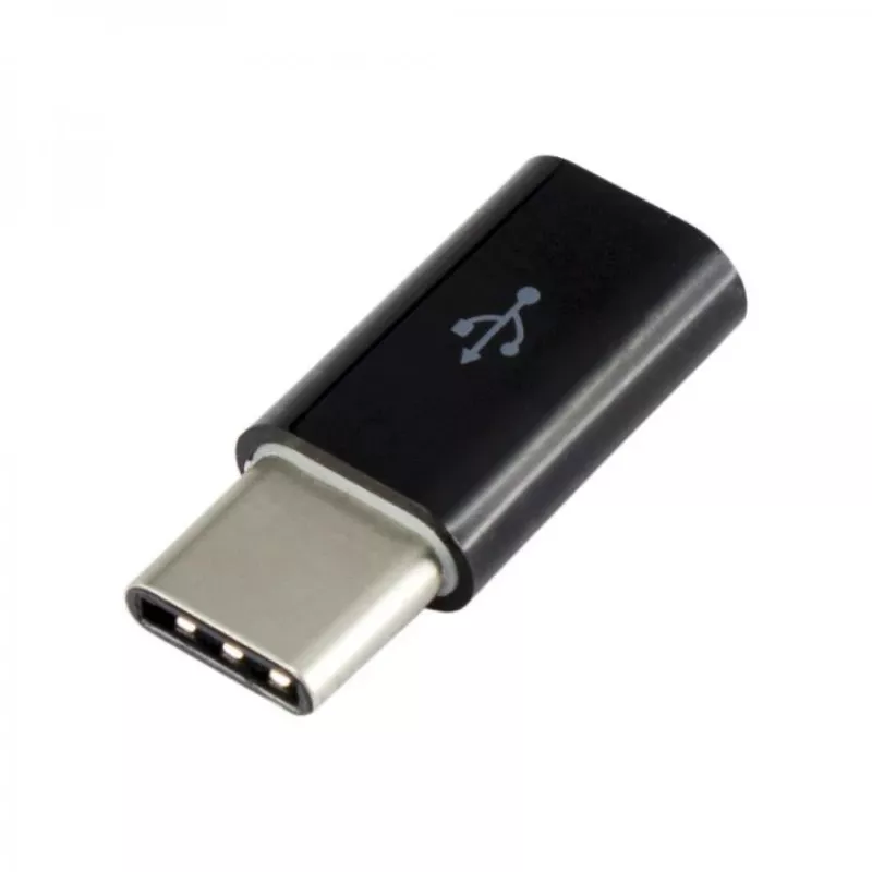 Sbox Micro USB 2.0 F. → TYPE C M. Juodas AD.USB-C B