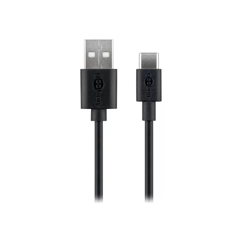 Wentronic Goobay USB laidas USB-A (kištukas) į USB-C (kištukas) USB 2.0 3 A 2,0 m juodas (59122)